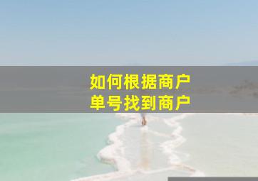 如何根据商户单号找到商户