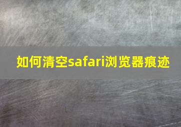 如何清空safari浏览器痕迹