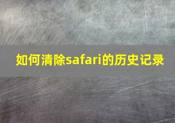 如何清除safari的历史记录