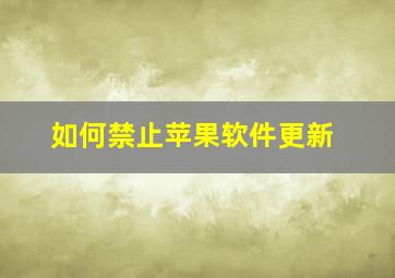 如何禁止苹果软件更新