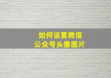 如何设置微信公众号头像图片