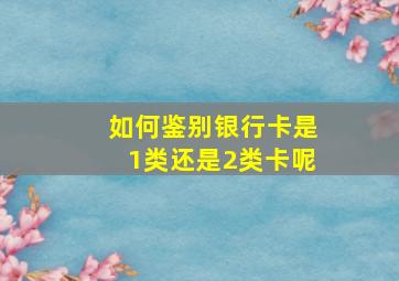 如何鉴别银行卡是1类还是2类卡呢