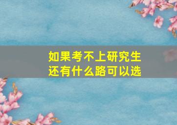 如果考不上研究生还有什么路可以选