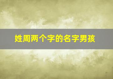 姓周两个字的名字男孩