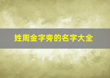 姓周金字旁的名字大全