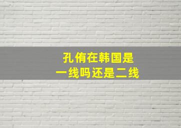 孔侑在韩国是一线吗还是二线