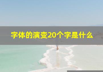 字体的演变20个字是什么