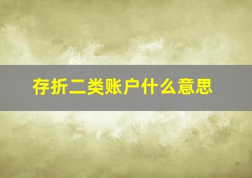 存折二类账户什么意思