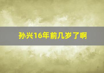 孙兴16年前几岁了啊