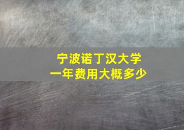 宁波诺丁汉大学一年费用大概多少