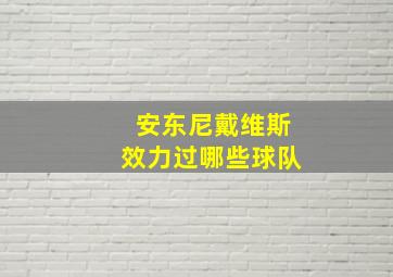 安东尼戴维斯效力过哪些球队