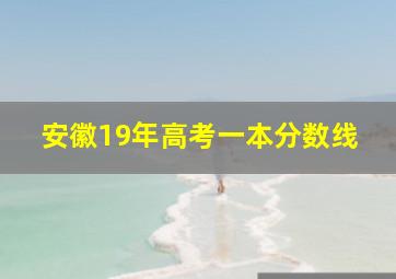 安徽19年高考一本分数线