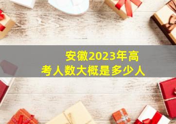 安徽2023年高考人数大概是多少人