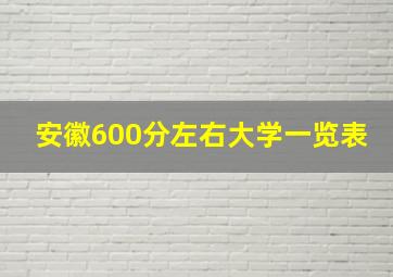 安徽600分左右大学一览表