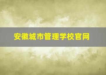 安徽城市管理学校官网