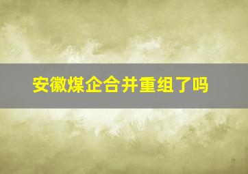 安徽煤企合并重组了吗