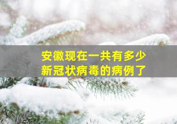 安徽现在一共有多少新冠状病毒的病例了