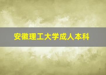 安徽理工大学成人本科