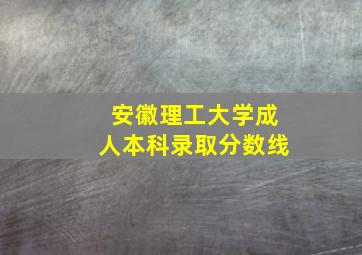 安徽理工大学成人本科录取分数线