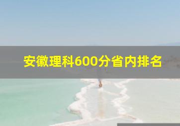 安徽理科600分省内排名