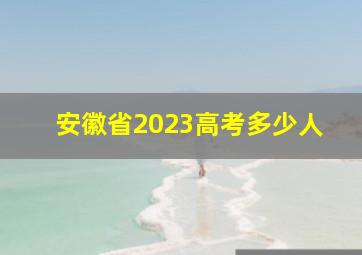 安徽省2023高考多少人