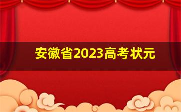 安徽省2023高考状元