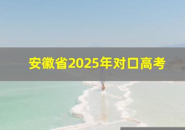 安徽省2025年对口高考