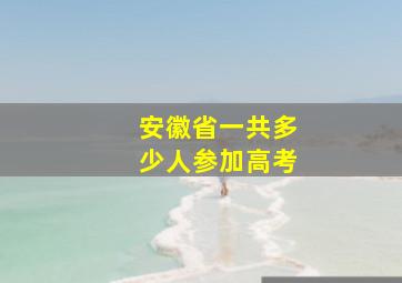 安徽省一共多少人参加高考