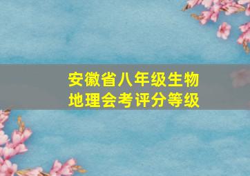 安徽省八年级生物地理会考评分等级