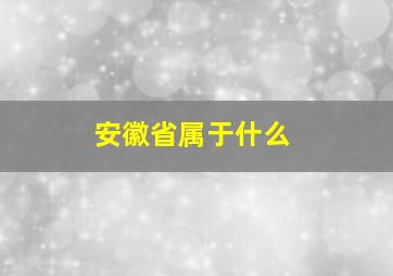 安徽省属于什么