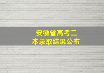 安徽省高考二本录取结果公布