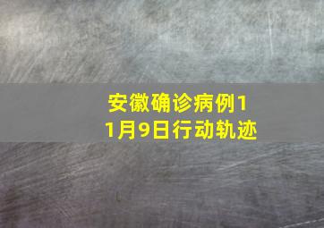 安徽确诊病例11月9日行动轨迹