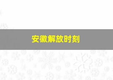 安徽解放时刻