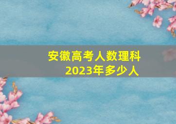 安徽高考人数理科2023年多少人