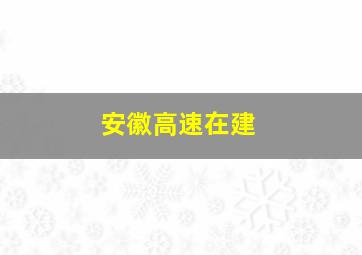 安徽高速在建