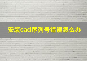 安装cad序列号错误怎么办