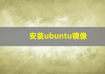 安装ubuntu镜像