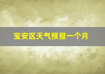 宝安区天气预报一个月