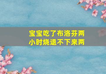 宝宝吃了布洛芬两小时烧退不下来两