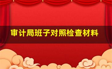 审计局班子对照检查材料