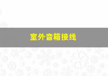 室外音箱接线