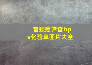 宫颈癌筛查hpv化验单图片大全