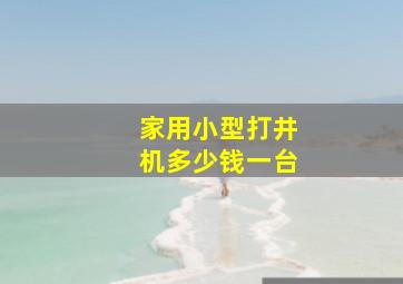 家用小型打井机多少钱一台