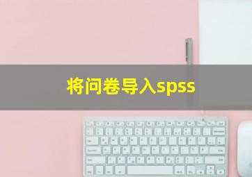 将问卷导入spss