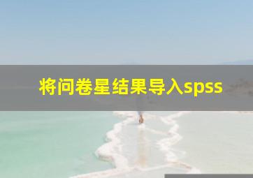 将问卷星结果导入spss