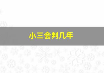 小三会判几年