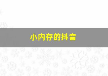 小内存的抖音