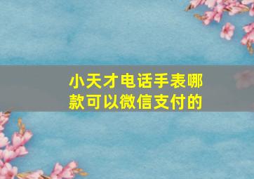 小天才电话手表哪款可以微信支付的