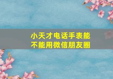 小天才电话手表能不能用微信朋友圈