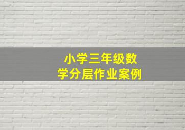 小学三年级数学分层作业案例